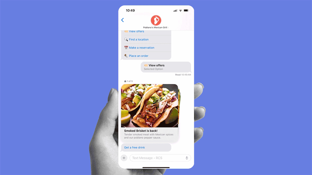 rcs carousel of rich cards animated graphic