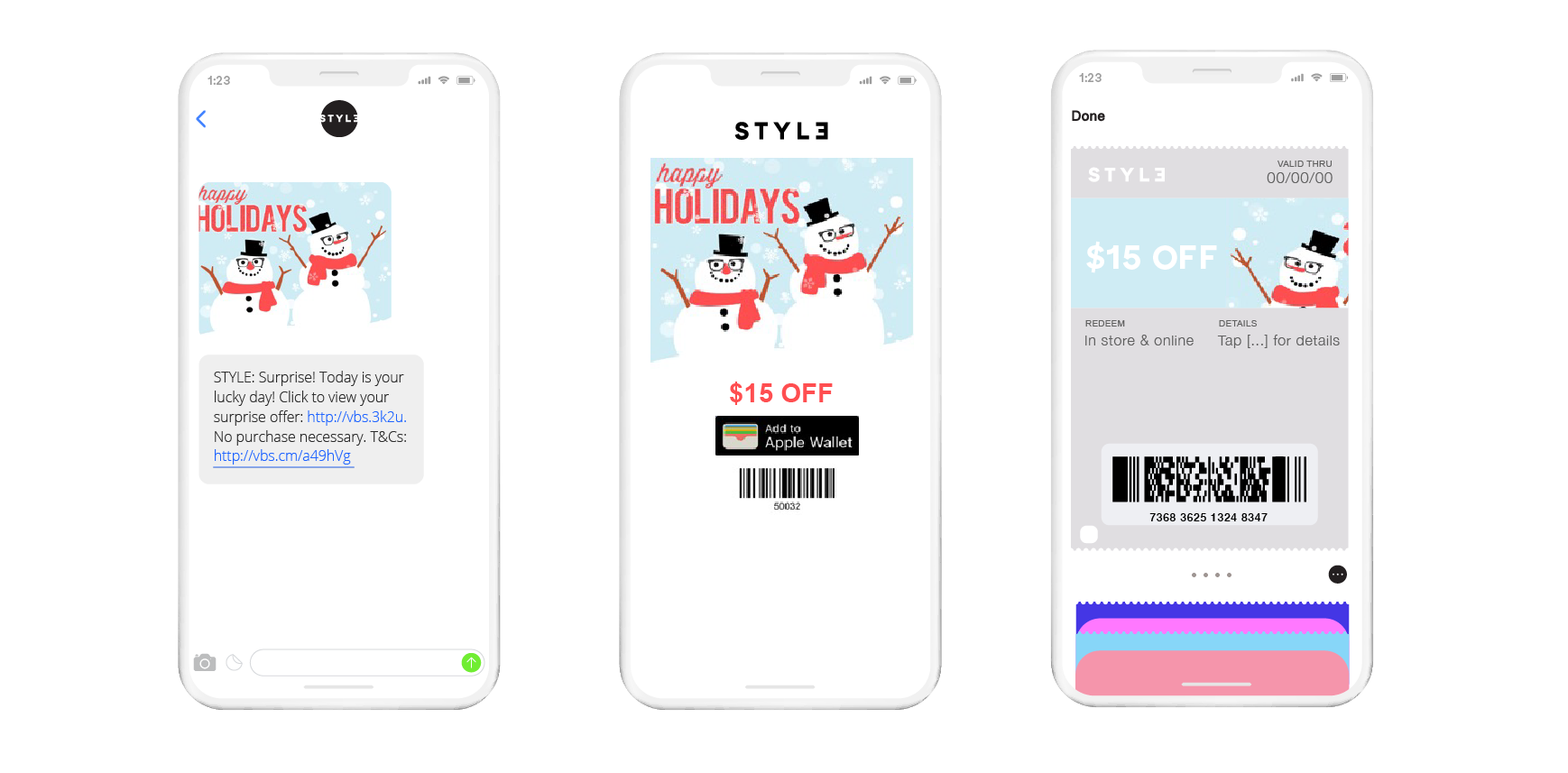 Holiday SMS example - Reveal