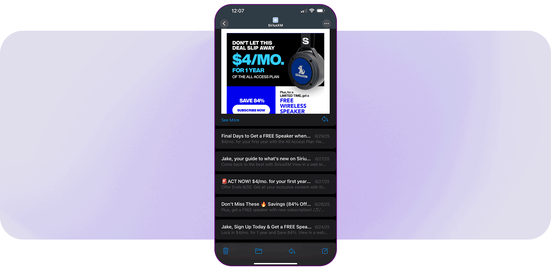 email stacking graphic